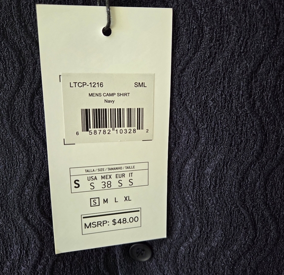 Casual Navy Blue Button Down Shirt for Men - Picture 3 of 8